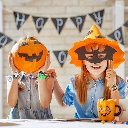 CCINEE 10pcs Halloween Led Bracelets, Light Up Toys Beaded Flashing for Non Candy Treats Halloween Party Favors Halloween Toys Kids Goody Bag Fillers Glow in the Dark Party Supplies(10 Styles)