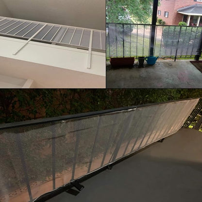 Child Safety Net - 10ft L x 2.5ft H, Balcony, Patios and Railing Stairs Netting, Safe Rail Net for Kids/Pet/Toy, Sturdy Mesh Fabric Material (White)