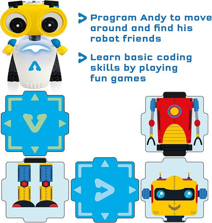 Thames & Kosmos Andy: The Code & Play Robot | Screen-Free Coding & Robotics Kit for Ages 4+ | Pre-Built Robot w/Intuitive Buttons for Preschoolers to Start Programming! | No Smart Device Required