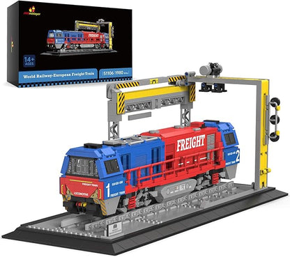 JMBricklayer Train Building Set for Adults, G2000 City Freight Train with Train Track, Diesel Locomotive Model Collectible or Display, Gift for Boys Girls 51106
