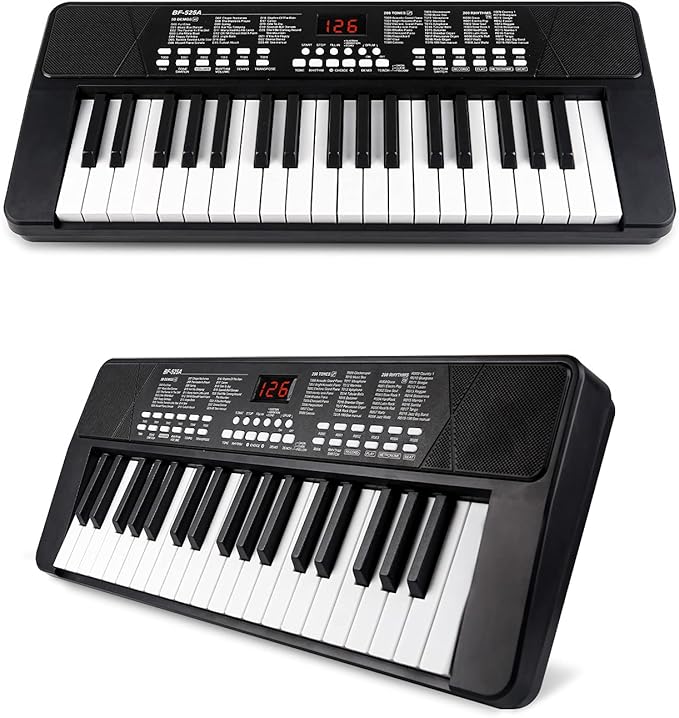 Piano Keyboard for Beginners, 37 Keys Kids PIano, Built-in 1200mA Rechargeable Battery Electronic Piano Keyboards Portable Music Keyboard Pianos with Mic LED Screen Teaching Gift for Beginner, Black