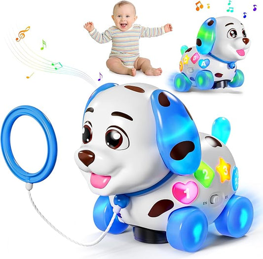 Musical Toy for 1 Year Old Boy Girl, Baby Toys 6-12-18 Months, Puppy Toddler Learning Toy for 1 Year Old Girl Gift, Bilingual Educational Toy with Music Light, 1st Birthday Gift for Toddlers 1-2