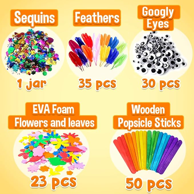 Goodyking Arts and Crafts Supplies for Kids - All in One Kids Crafts Toddler Activities Kids School Supplies Age 4 5 6 7 8 Years Old Craft Art Supply Kit Kindergarten Homeschool
