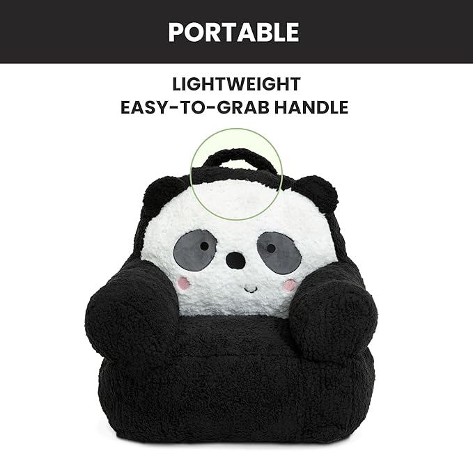 Delta Children Panda Cozee Buddy Chair, Black/White
