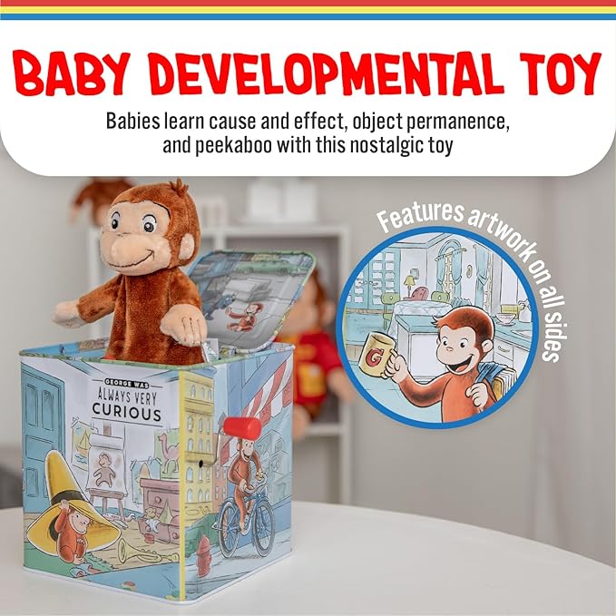 Kids Preferred Curious George Jack-in-The-Box - Musical Toy for Babies
