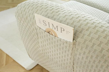 vctops 6 Pieces Jacquard Plush Recliner Loveseat Slipcover Stretch Soft Sofa Couch Cover Anti-Slip Solid Color Furniture Protector with Elastic Bottom for Kids Cats Dogs(Light Grey,2 Seat)