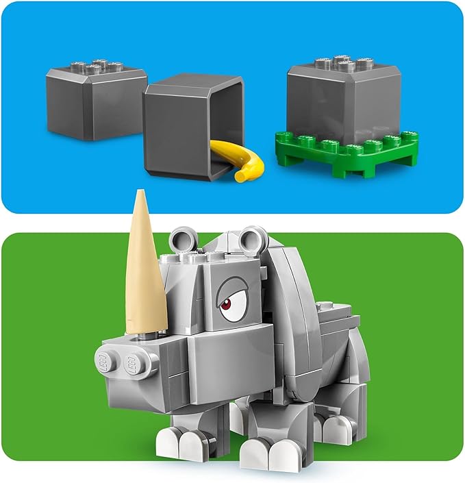 LEGO Super Mario Rambi The Rhino Expansion Set 71420, Game Inspired Building Toy Set to Combine with a Starter Course, This Collectible Super Mario Bros Toy Makes a Great Gift for Kids Ages 7 and Up