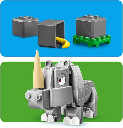 LEGO Super Mario Rambi The Rhino Expansion Set 71420, Game Inspired Building Toy Set to Combine with a Starter Course, This Collectible Super Mario Bros Toy Makes a Great Gift for Kids Ages 7 and Up