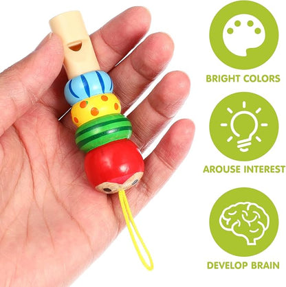 Kisangel 3pcs/Set Animal Wooden Whistles for Baby Kids Music Instrument Developmental Educational Toys for Kids Party Noisemakers Whistles Kids Birthday Goody Bag Fillers(Random Style)