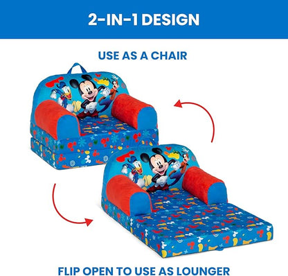 Delta Children - Mickey Mouse Cozee Buddy Flip-Out Kids Chair, Blue