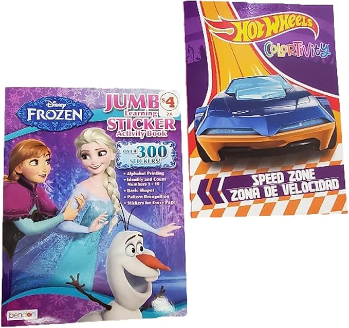 Bundle of 16 Coloring Books Kids Ages 4-8 Assortment Incl 16 Kids Activity plus Headband Books Include Games, Puzzles, Mazes, and Stickers (No Duplicates), Multicolored