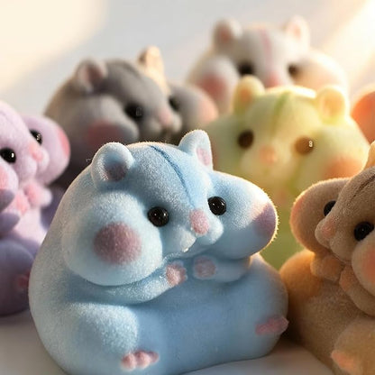 6-Pack Handmade Taba Squishy Hamster Toy, Cute Squishy Hamster Fidget Toy, Realistic Hamster Toy, Soft Silicone Mochi Furry Toy, Stress Relief Gift for Adults & Kids, Sensory Anxiety Plushie(6 colors)