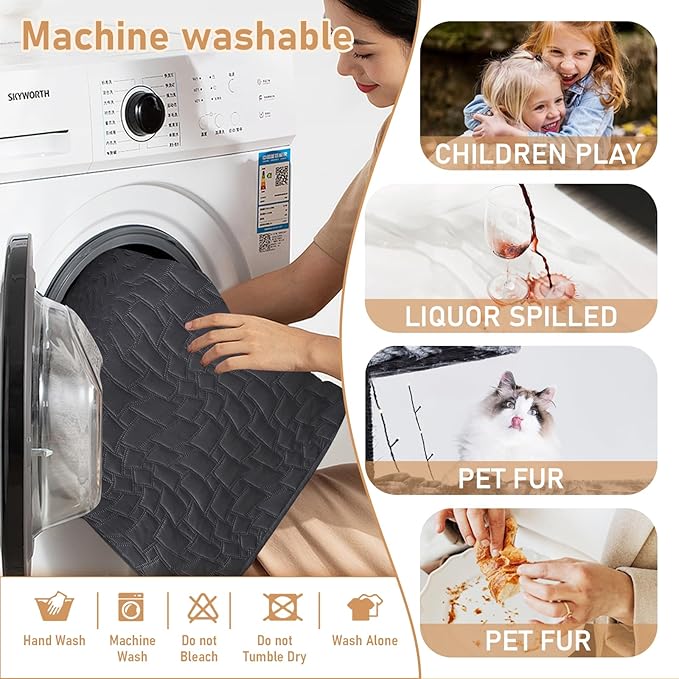 100% Waterproof Recliner Chair Covers for Reclining Chair, Small Recliner Covers That Stay in Place, Non-Slip Recliner Armchair Cover with Pockets for Kids, Pets, Dogs, Cat, Washable,Black,28I