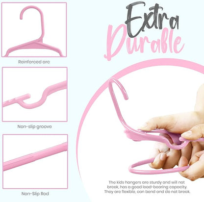 Utopia Home 40 Pack Kids Hangers - 11.5 Inch Plastic Baby Hangers for Closet - Childrens Hanger for Clothes & Infant Hanger for Closet - Ideal for Everyday Standard Use (Baby Pink)