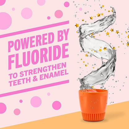 TheraBreath Kids Anticavity Fluoride Oral Rinse, Strengthens Teeth & Enamel, Alcohol Free & Dye Free, Certified Organic Bubblegum Blast Flavor, 16 Fl oz