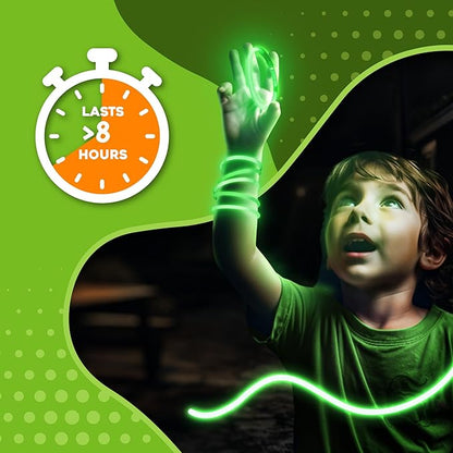 8" Glow Stick Bracelets - Bulk 50 Pack (Green)