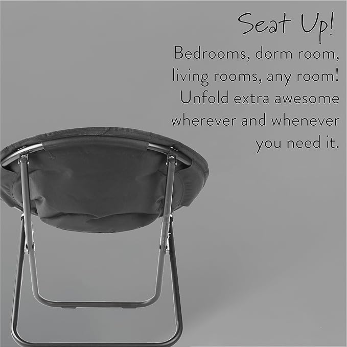 Idea Nuova Batman Folding Lounge and Gaming Saucer Chair, Polyester, 29" H x 32" W x 22" D, 16"D x 19"H, 14" from floor