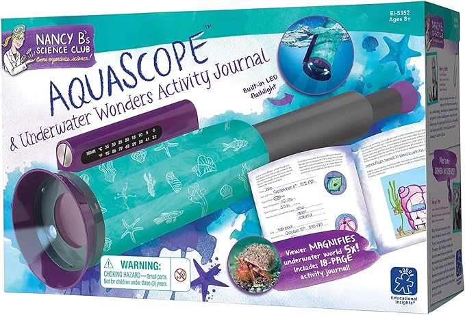 Educational Insights Nancy B's Science Club AquaScope, Explore Underwater Without Getting Wet, Includes Magnifier & LED Flashlight, Ages 8+