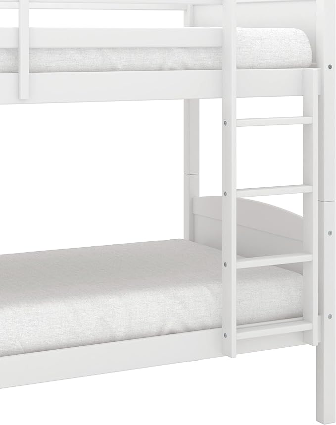 Hillsdale Alexis Contemporary Wood Arch Twin Over Twin Size Bunk Bed, White