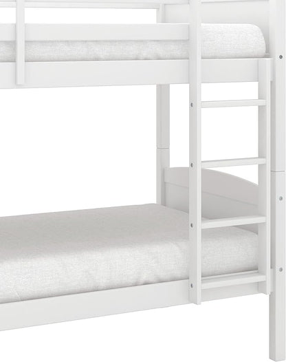Hillsdale Alexis Contemporary Wood Arch Twin Over Twin Size Bunk Bed, White