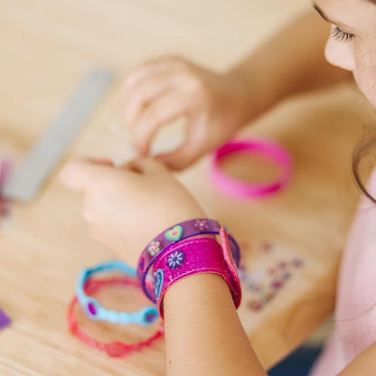 Melissa & Doug Design-Your-Own Jewelry-Making Kits - Bangles, Headbands, and Bracelets - DIY , Decorate With Stickers, Crafting Set For Kids Ages 4+