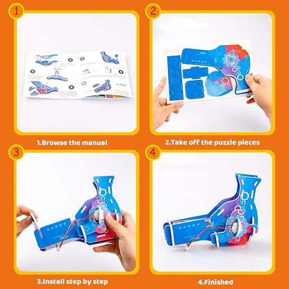 PLANEKO STEM Kits for Kids Age 8-10 Science Kits STEM Projects Craft for Kids Building Kits 3D Puzzle for Kids Age 8-12 STEM Activities Toy for Boys Girls 6 7 8 9 10 11 12+ Year Old Birthday Gift