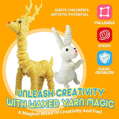 CALPALMY Wax Craft Sticks 800PCS - 13 Neon Colors of 6" Bendable Waxed Yarn Sticks Purple Travel Kit - DIY Craft Sticks for Kids' Road Trip, Partty and School Project Supplies