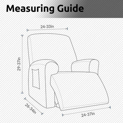 KEKUOU Recliner Chair Covers Lazy Boy Recliner Covers Stretch Couch Cover Slipcovers 1 Piece Furniture Protector with Elastic Bottom for Dog,Kids.(Recliner, Silver)