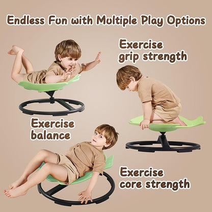 Kids Swivel Chair, Sensory Toy Chair for Kids, Spinning Chair Wobble Chair Kids Balance Toys & Games Balance Physical Therapy Equipment, Autism ADHD Chairs Indoor Outdoor Play Equipment Green