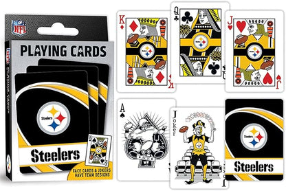 MasterPieces - NFL Playing Cards, Officially Licensed Pittsburgh Steelers Football Deck, Family Games for Adults and Kids, Standard Index