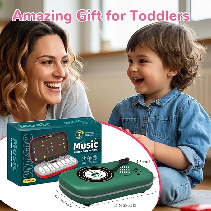 Kids Mini Piano Toy, BPA-Free Light Up Keyboard, Portable Travel Learning Toys for Toddlers, Music Interactive Birthday Gift for 3 4 5 6 Year Old Boys Girls Children (Green)