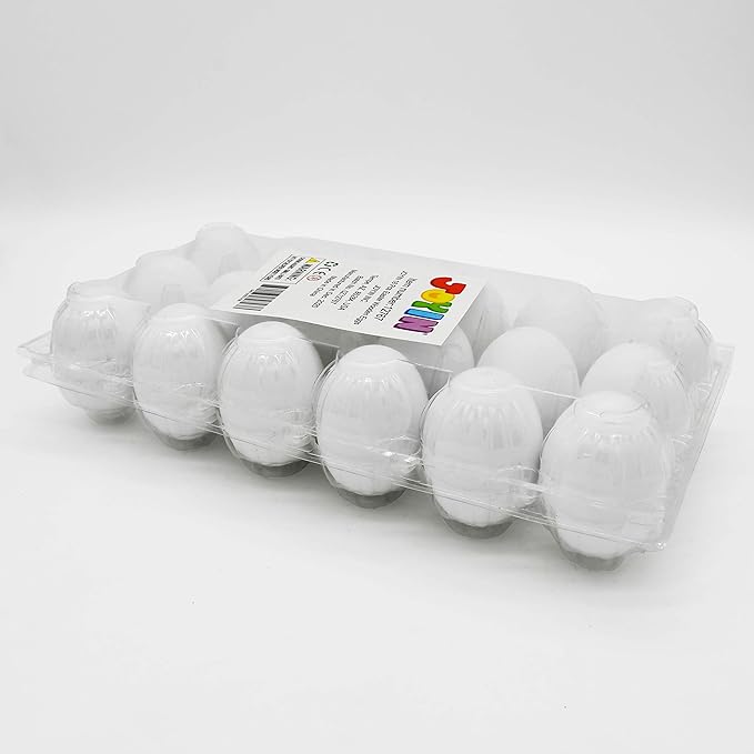 18 Pcs Easter Egg, White Wooden Eggs, Life Size Plain Decorating Eggs for Kids Easter DIY Paint Your Own Egg Decor, Easter Craft, Easter Eggs Hunt, Easter Basket Stuffers, School Activities Supplies