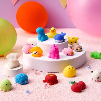 JOYIN Mochi Squishy Toys Set, Random 25 Pack Mini Squishy Mochi, Party Favors for Kids, Kawaii Stress Relief Toys, Basket Stuffers, Goodie Bags Fillers, Birthday Gifts, Classroom Prizes
