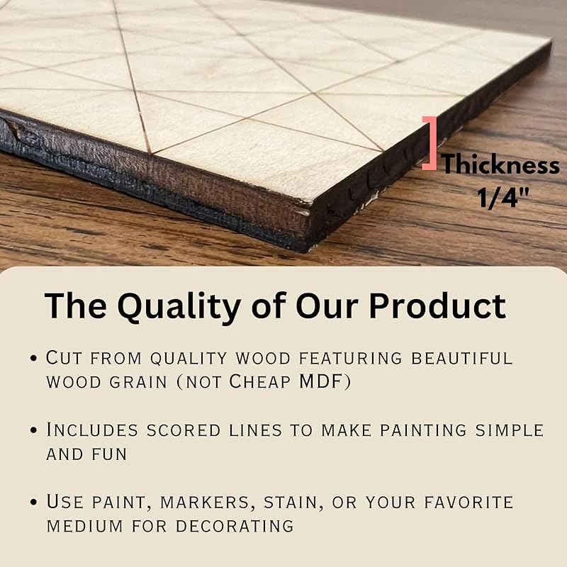 Fall Leaves Unfinished Barn Quilt Square Wooden Sign Paintable DIY Craft Kits for Adults, Country Decor Garden Quilts Blocks to Paint (21 inches, Bear Paw) AVTRBoutique