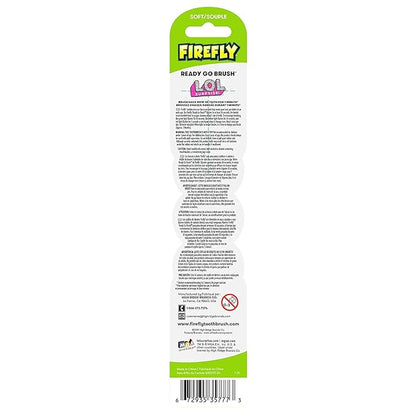 Firefly Ready Go Light Up Timer Toothbrush, L.O.L. Surprise!, Premium Soft Bristles, 1 Minute Timer, Less Mess Suction Cup, Battery Included, Easy Storage, Dentist Recommended, Ages 3+, 1 Pack