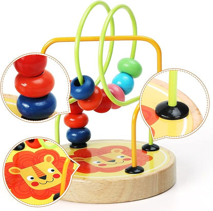 Bead Maze Toy for Toddlers Wooden Colorful Roller Coaster Educational Circle Toys Learning Preschool Toys Birthday Gift for Boys and Girls