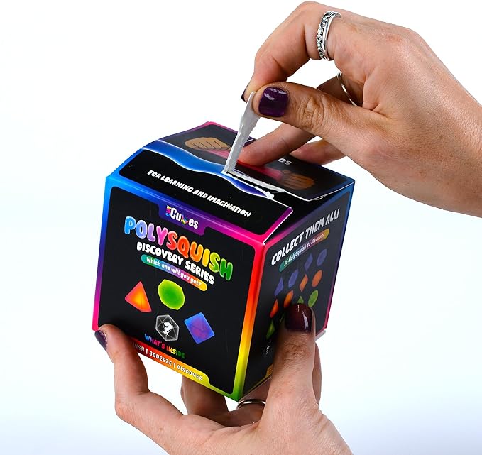 CMY Cubes PolySquish Discovery Series - Blind Box- Mystery Squishy - Color Mixing Sensory Stress Relief Toy - Tactile Fidget - 16 Shape and Colour Combinations - Collectible, Educational, STEAM Play