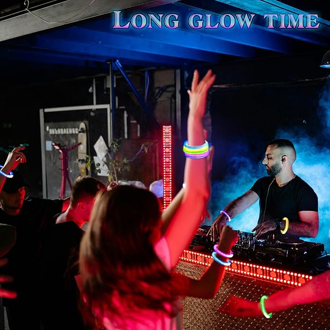 MCPINKY 24PCS Light up Sticks Bulk, Glow in the Dark Bracelets LED Bracelets for Bachelorette Parties Graduation Celebrations