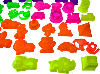 50 Piece Deluxe Sand Molds Set - Safari Animals, Mini Castles and Geometric Shapes (Sand not Included) Any Molding Sand