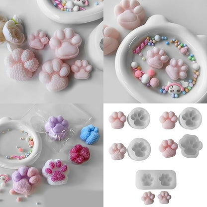 Portable Sturdy Silicone Cats Paws Squeeze Mold Set Craft Supplies for Kids Creativity and Home Decoration Enhancement