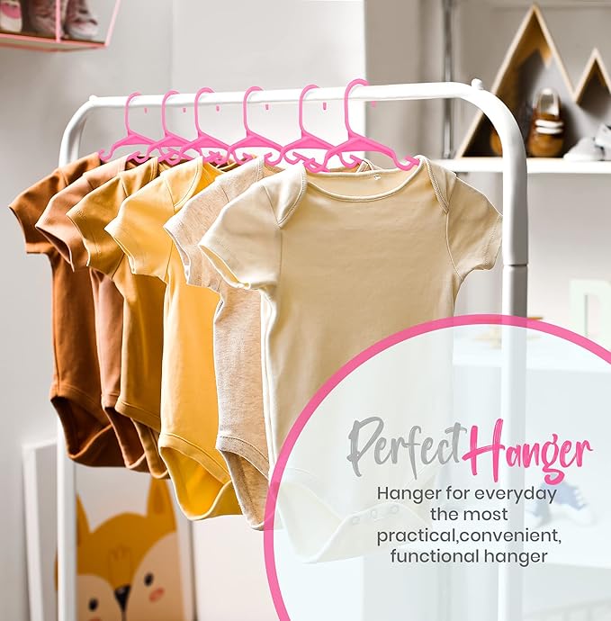 Utopia Home 20 Pack Kids Hangers - 11.5 Inch Plastic Baby Hangers for Closet - Childrens Hangers for Clothes & Infant Hangers for Closet - Ideal for Everyday Standard Use (Pink)