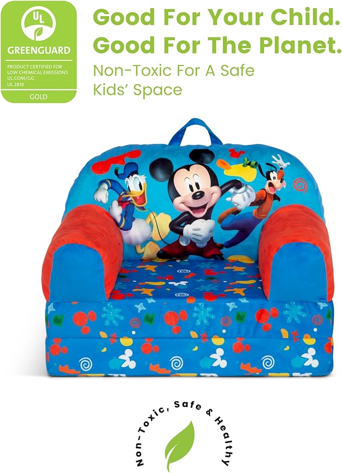 Delta Children - Mickey Mouse Cozee Buddy Flip-Out Kids Chair, Blue
