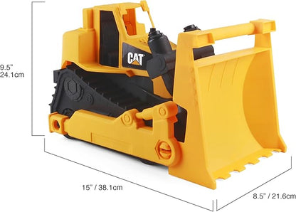 CAT Construction Toys 15" Bulldozer Construction Toy | Ages 3+ | Sturdy Plastic | No Batteries Required | Cat Construction Tough Rigs Series