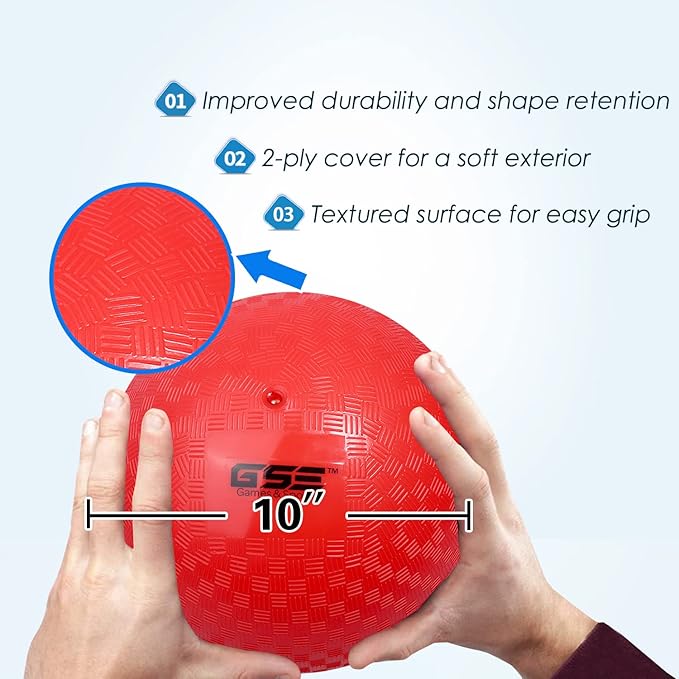 GSE Games & Sports Expert 5"/7"/8.5"/10" Inflatable Playground Ball, Kickball, Bouncy Dodge Ball, Handball for Kid/Adult, Perfect for Recess Ball Games, Gym, Yoga Exercises, Schools Sports Activities