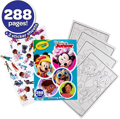 Crayola Disney Coloring Book, Disney Jr. Gift, 288 Pages, Ages 3, 4, 5, 6