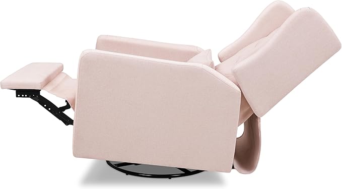 DaVinci Everly Recliner and Swivel Glider in Performance Pale Blush Pink Eco-Weave, GREENGUARD Gold Certified