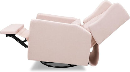 DaVinci Everly Recliner and Swivel Glider in Performance Pale Blush Pink Eco-Weave, GREENGUARD Gold Certified