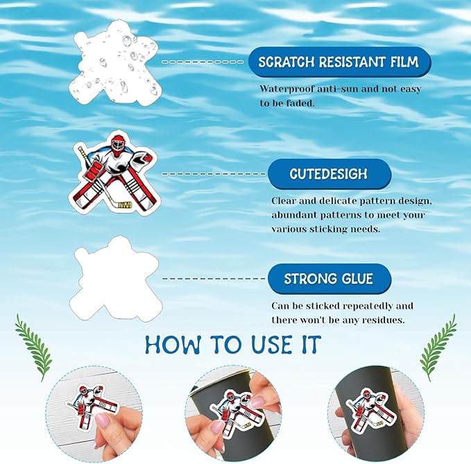 74 PCS Ice Hockey Party Favors, 24 PCS Ice Hockey Slap Bracelets 50 PCS Ice Hockey Stickers Ice Hockey Birthday Party Decorations Supplies Gifts for Kids Classroom Rewards