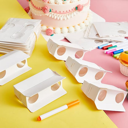 Shappy Cardboard Folding Binoculars with Coloring Markers Paintable Make Your Own Paper Binocular 3x Magnification DIY Art Craft Toys for Boys Girls Birthday Party Supplies Class Activity (100 Pieces)