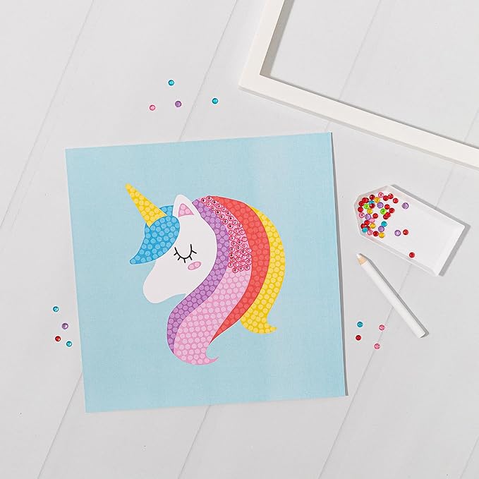 Ice Cream & Unicorn Gem Art Kit- 800+ pc Set, DIY Craft Project, Create Art That Sparkles, No-Mess Peel & Stick, Kids Ages 6+